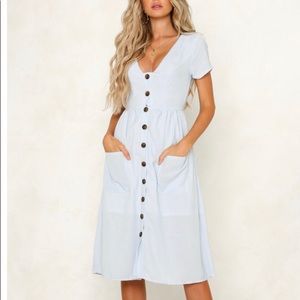 Hello molly light blue midi dress. Never been worn